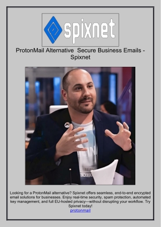 ProtonMail Alternative | Secure Business Emails - Spixnet