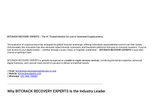 legit crypto recovery services – Hire Bitcrack Recovery Experts To Recover your
