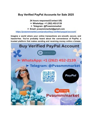 Buy Verified PayPal Accounts for Sale 2025