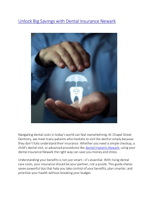 Unlock Big Savings with Dental Insurance Newark