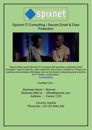 Spixnet IT-Consulting | Secure Email & Data Protection