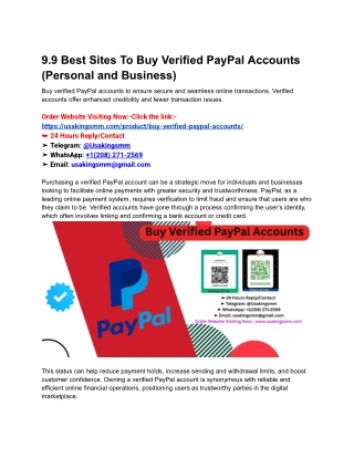9.9 Best Sites To Buy Verified PayPal Accounts (Personal and Business)