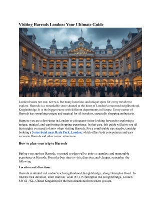 Visiting Harrods London: Your Ultimate Guide | Explore London’s Iconic Department Store