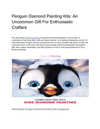 Penguin Diamond Painting Kits_ A Unique Gift Idea for Craft Lovers