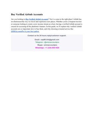 Buy Verified Airbnb Accounts