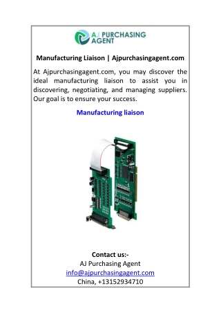 Manufacturing Liaison Ajpurchasingagent.com
