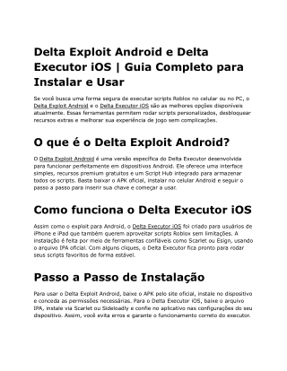 Delta Exploit Android e Delta Executor iOS _ Guia Completo para Instalar e Usar