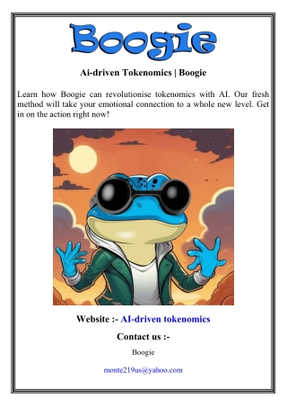 Ai-driven Tokenomics   Boogie