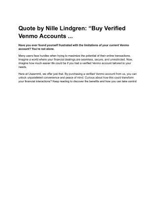 Quote by Nille Lindgren_ “Buy Verified Venmo Accounts