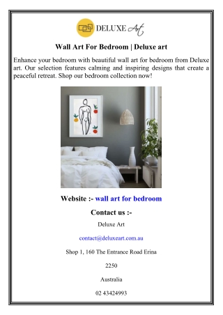 Wall Art For Bedroom   Deluxe art