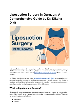 Liposuction Surgery in Gurgaon