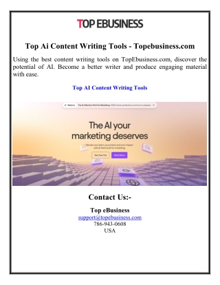 Top Ai Content Writing Tools - Topebusiness.com