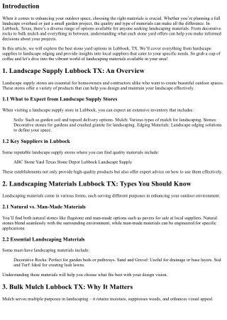 Discover the Best Stone Yard Options in Lubbock, TX