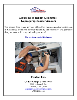 Garage Door Repair Kissimmee - Goprogaragedoorservice.com