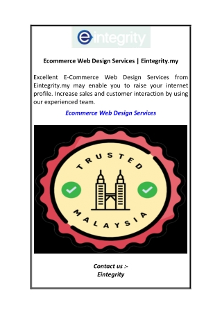 Ecommerce Web Design Services Eintegrity.my