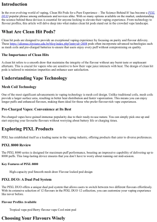 Clean Hit Pods for a Pure Experience – The Science Behind It!