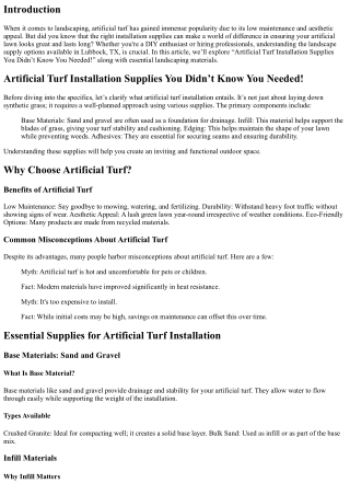 Artificial Turf Installation Supplies You Didn’t Know You Needed!