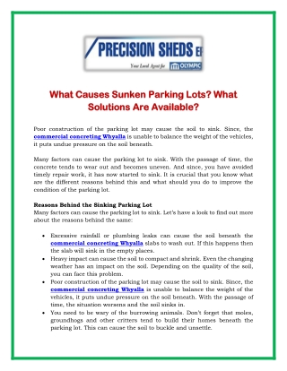What Causes Sunken Parking Lots- What Solutions Are Available