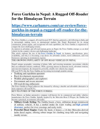 Force Gurkha in Nepal