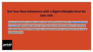 Get Your Next Adventure with a Rigid Inflatable Boat for Sale USA