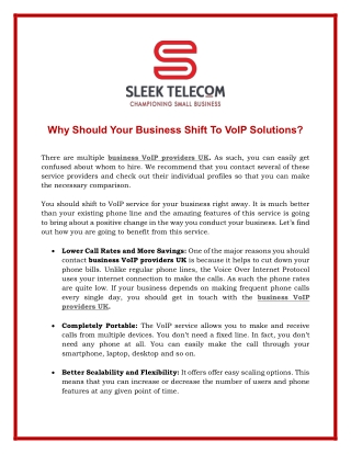 Why Should Your Business Shift To VoIP Solutions