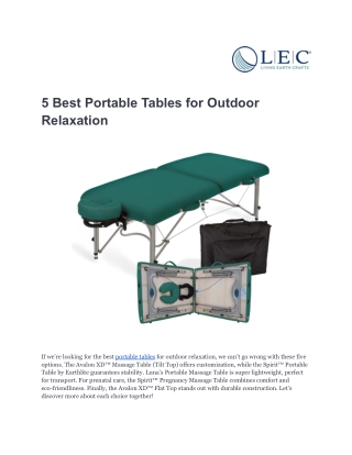 5 Best Portable Tables for Outdoor Relaxation