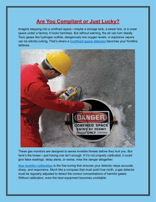 Are You Compliant or Just Lucky?