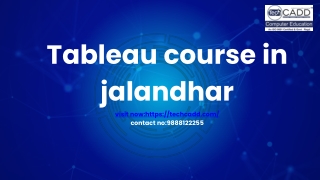 Tableau course in jalandhar