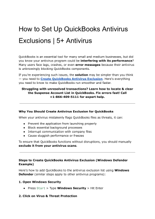 How to Set Up QuickBooks Antivirus Exclusions | 5  Antivirus