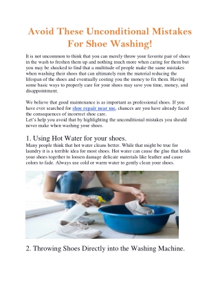 Avoid These Unconditional Mistakes For Shoe Washing! (1)