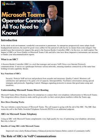 The Impact of Session Border Controllers on Sound Performance in MS Teams Conver