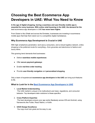 Choosing the Best Ecommerce App Developers in UAE_ What You Need to Know