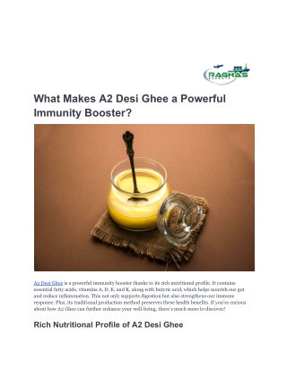 What Makes A2 Desi Ghee a Powerful Immunity Booster_