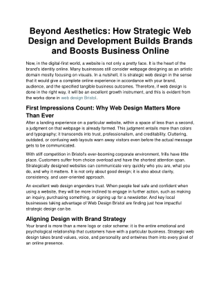 Beyond Aesthetics How Strategic Web Design and Development