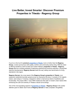 Live Better, Invest Smarter_ Discover Premium Properties in Titwala - Regency Group