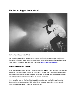 The Fastest Rapper in the World