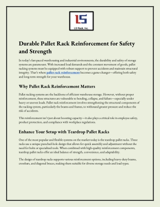 Durable Pallet Rack Reinforcement for Safety and Strength