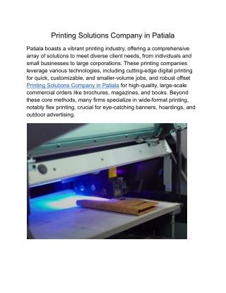 Printing Solutions Company in Patiala
