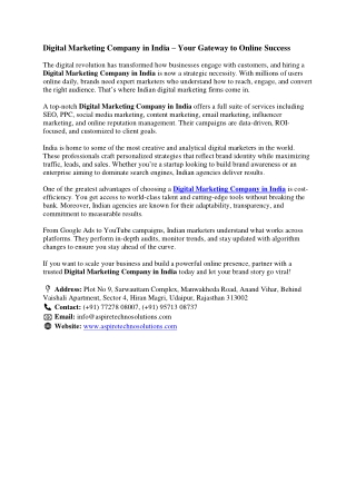 Digital Marketing Company in India – Your Gateway to Online Success.