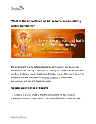 What is the importance of Til (sesame seeds) during Makar Sankranti