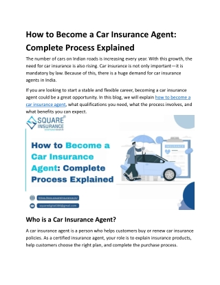 How to Become a Car Insurance Agent