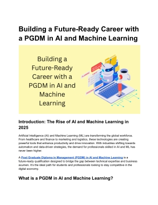 Building a Future-Ready Career with a PGDM in AI and Machine Learning