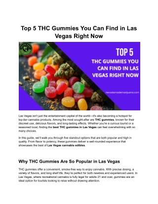 Top 5 THC Gummies You Must Try in Las Vegas – 2025 Edition
