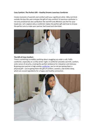 Cozy Comfort: The Perfect Gift – Kwality Dreams Luxurious Comforter