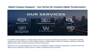 Digital Company Singapore – Your Partner for Complete