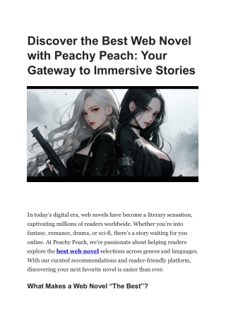 Discover the Best Web Novel Adventures with Peachy Peach Originals