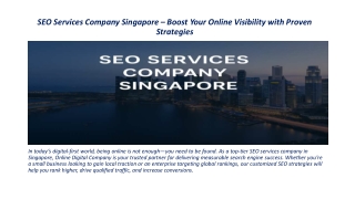 SEO Services Company Singapore – Boost Your Online
