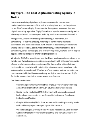 Digifypro-Best digital marketing Agency in noida