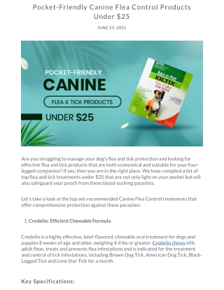Pocket-Friendly Canine Flea Control Products Under $25 _ Discount Pet Care