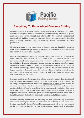 Everything To Know About Concrete Cutting